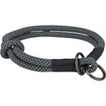 Soft Rope okrúhly polosťahovací obojok, čierna/sivá M: 45 cm/ 10 mm